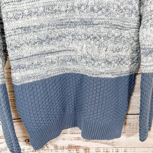 Caslon Blue & White Colorblock Split Hem Sweater, EUC, Size Small - Picture 10 of 13